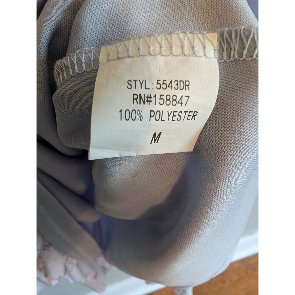 Pastel Floral Dress Fairy Coquette Twee Flutter Sleeve Purple Medium Faux Wrap - Picture 15 of 16